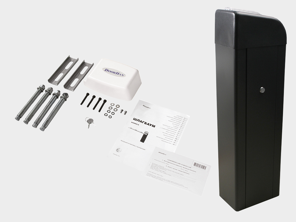 Shlagbaum stoykasi ichki boshqaruv bloki, mustahkamlash elementlari, prujina bilan.